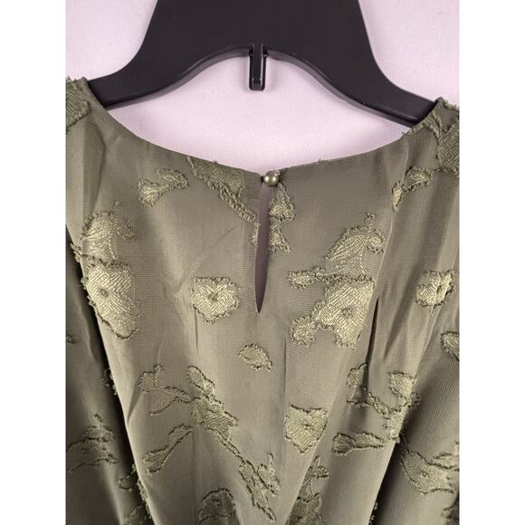 Simplee Plus 2XL Green Smocked Maxi Dress NWT Boho Floral Flutter Sleeve - Picture 6 of 7